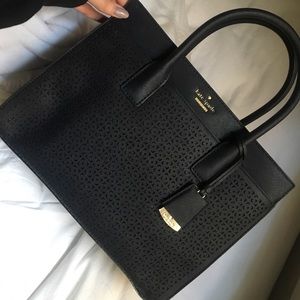 Kate Spade Perforated Candace Satchel Black
